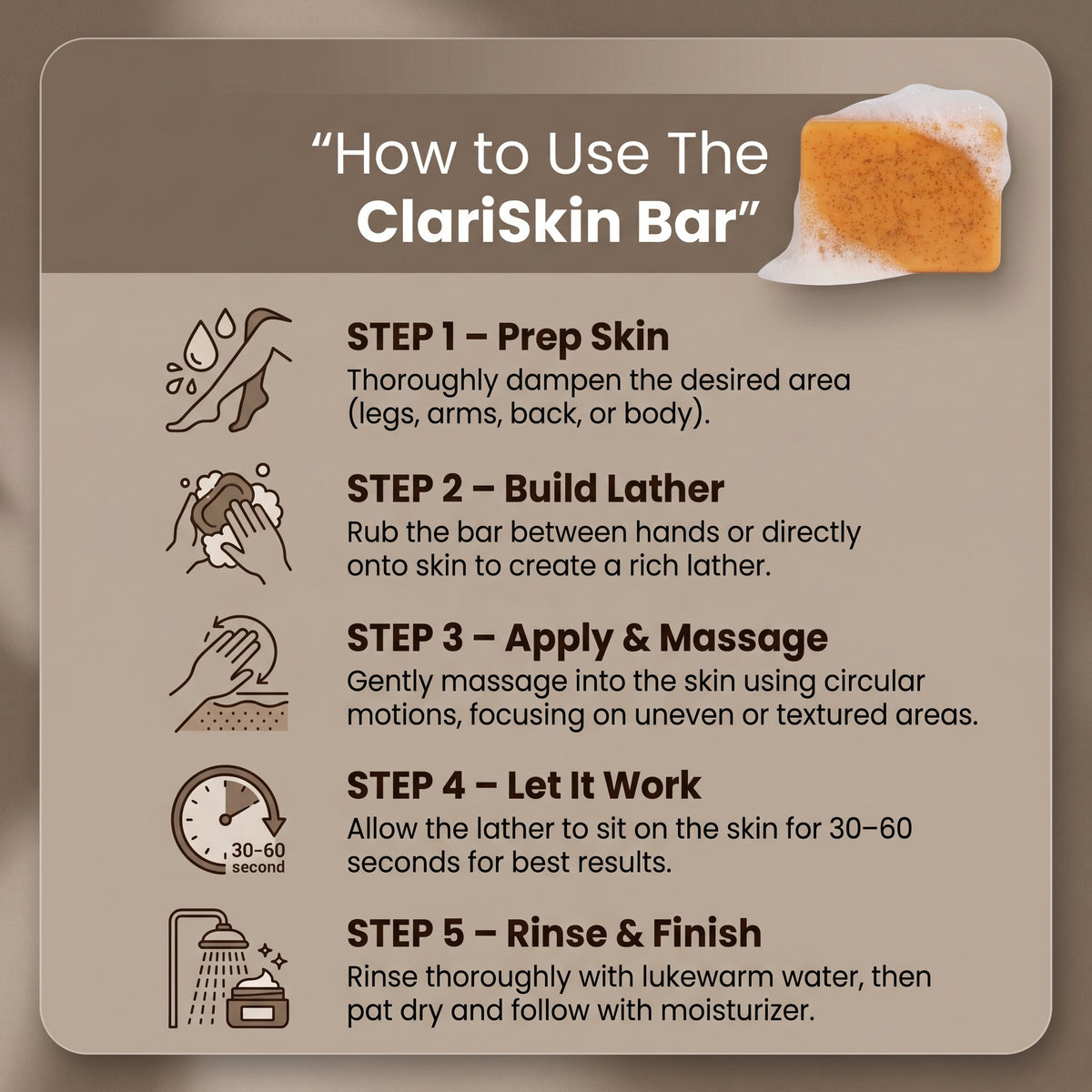 The Clarity Bar™ — Multi-Action Body Treatment for Tone, Texture & Clarity