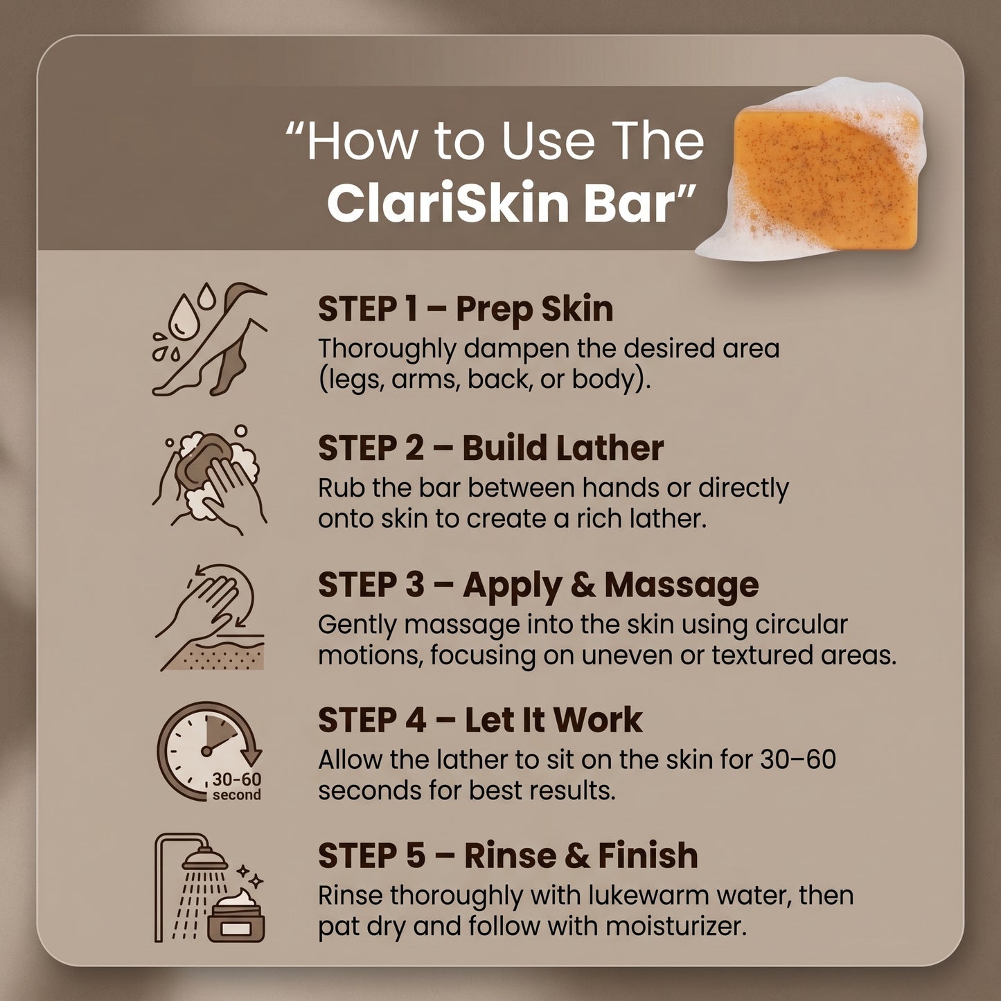 The Clarity Bar™ — Multi-Action Body Treatment for Tone, Texture & Clarity